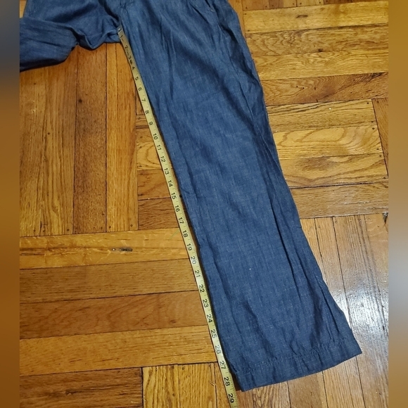 Style H Jeans Women Relaxed Fit Drawstring Linen Blend Denim Dark Wash Size Med - Picture 13 of 13